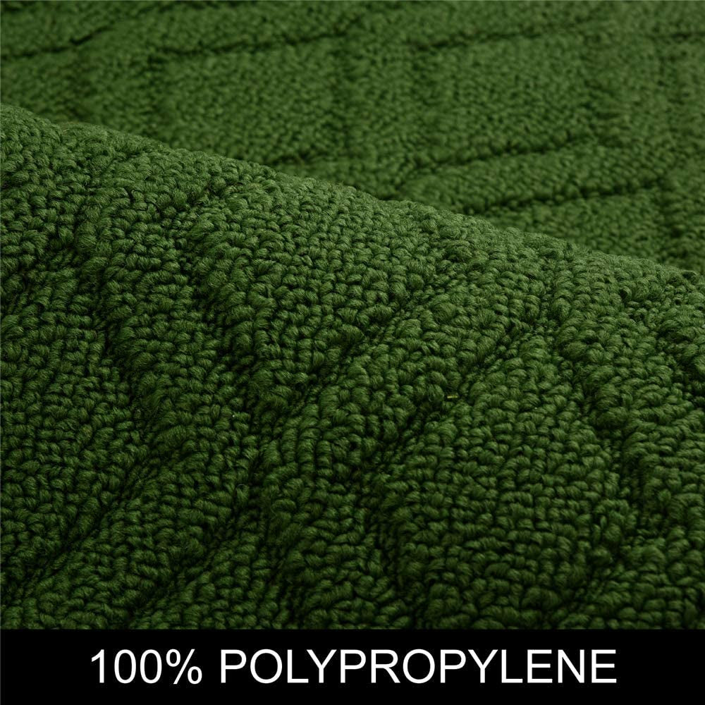 48X20 Inch/30X20 Inch Kitchen Rug Mats Made of 100% Polypropylene 2 Pieces Soft Kitchen Mat Specialized in anti Slippery and Machine Washable (Green)