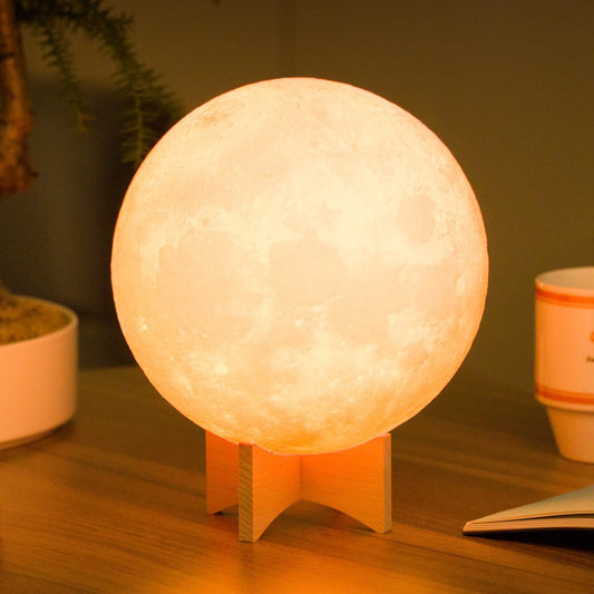 Moon Lamp, 16 Colors 7.1 Inch 3D Print Moon Light with Stand Remote Touch Tap Control, USB Rechargeable Dimmable LED Night Lights for Kids Adults Friends Family Lover Birthday Christmas Gifts