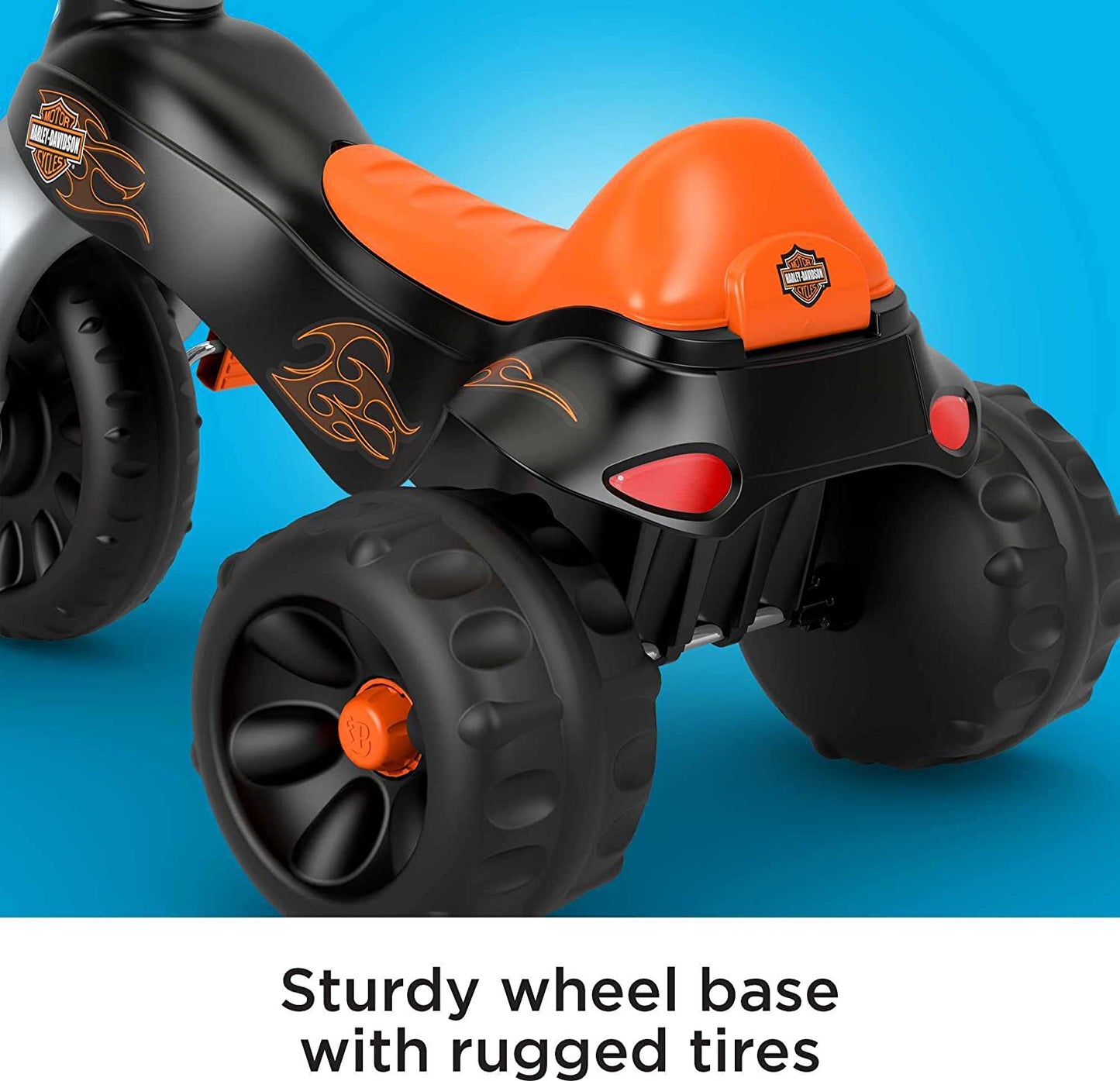 Harley-Davidson Tricycle with Handlebar Grips and Storage Area, Multi-Terrain Tires, Tough Trike [Amazon Exclusive]