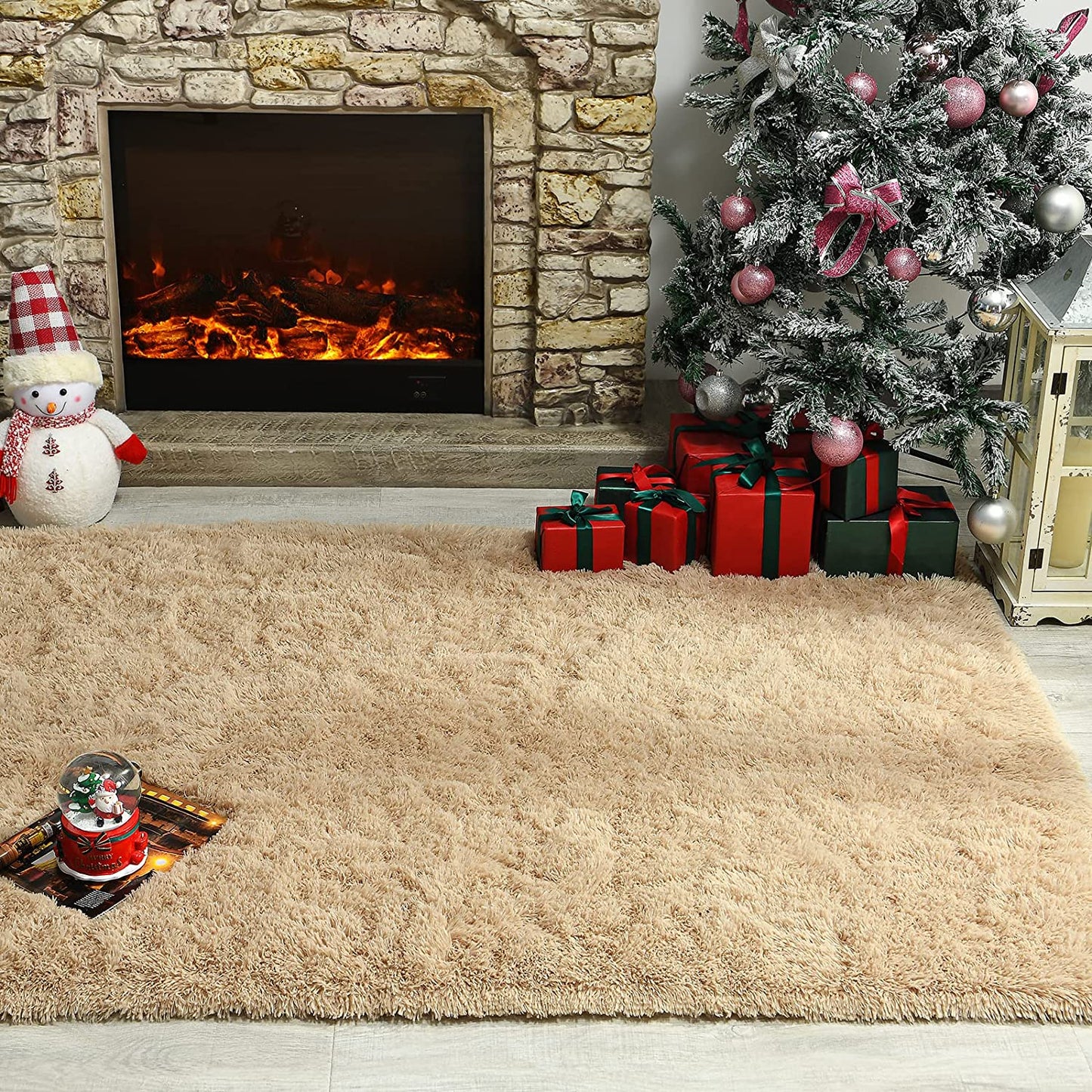 Soft Fluffy Bedroom Rugs - 6 X 9 Feet Indoor Shaggy Plush Area Rug for Boys Girls Kids Baby College Dorm Living Room Home Decor Floor Carpet, Camel