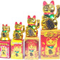Chinese Lucky Cat Waving Gold Cats Fortune Arm Small Lucky Waving Feng Shui Gold Cat Waving Cat for Shop Store Decoration