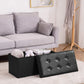 Youdesure Folding Storage Ottoman Bench, Faux Leather Footrest Couch for Living Room, 30 Inch Storage Bench with Padded Seat for Bedroom Hallway, Holds up to 350Lbs, Black