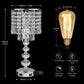 Crystal Table Bedside Lamp Touch Control, 3-Way Dimmable and Bulb Included,  Medium Nightstand Lamp with 2 USB Charging Ports, Decorative Tabletop Lamp for Bedroom, Living Room and Guest Room