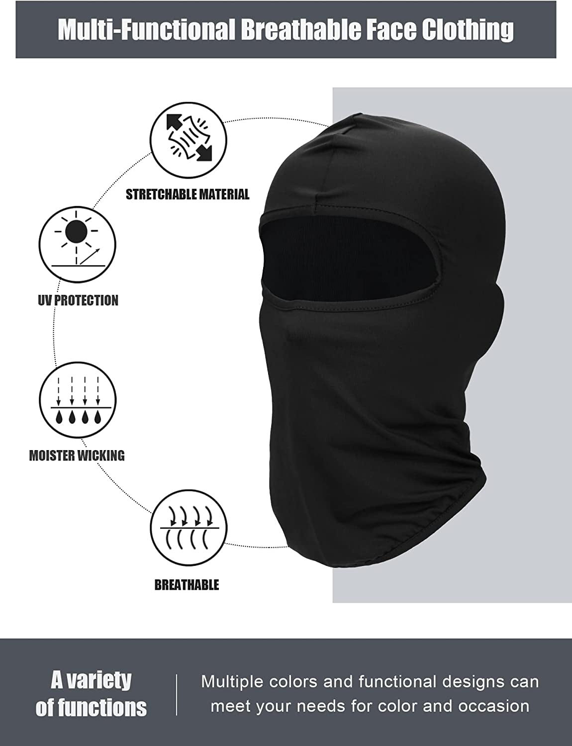 SATINIOR 9 Pcs Ski Mask for Men Full Face Helmet Mask Balaclava Winter Neck Gaiter Outdoor Cycling Windproof Hood