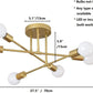 Dellemade Modern Sputnik Chandelier, 6-Light Ceiling Light for Bedroom,Dining Room,Kitchen,Office (Gold)