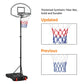 SmileMart 5.2-7ft Height Adjustable Basketball Hoop System for Outdoor, Black
