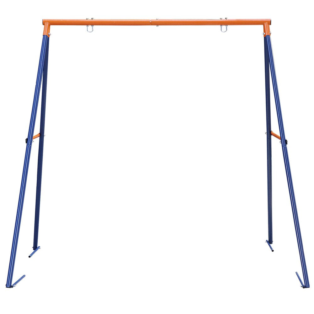 Kids Outdoor A-Frame Swing Stand Set, Large Frame Heavy Duty Steel All-Weather, Backyard Fun