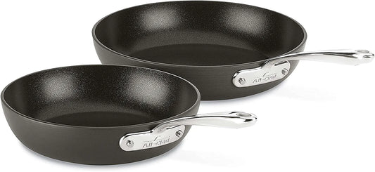 Essentials Nonstick Hard Anodized 8.5 and 10.5-Inch Fry Pans, 2 Piece, Grey