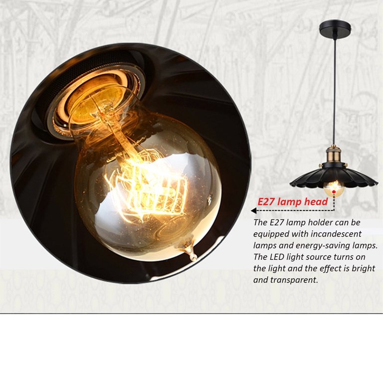 SINGES Adjustable Industrial Retro Lotus Pendant Light Metal LED Hanging Ceiling Lamp Lighting Fixtures for Kitchen Island Dining Room