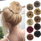 1PCS Messy Hair Bun Hair Scrunchies Extension Messy Synthetic Chignon for Women Updo Hairpiece (Pale Golden Blonde & Bleach Blonde Mixed#)