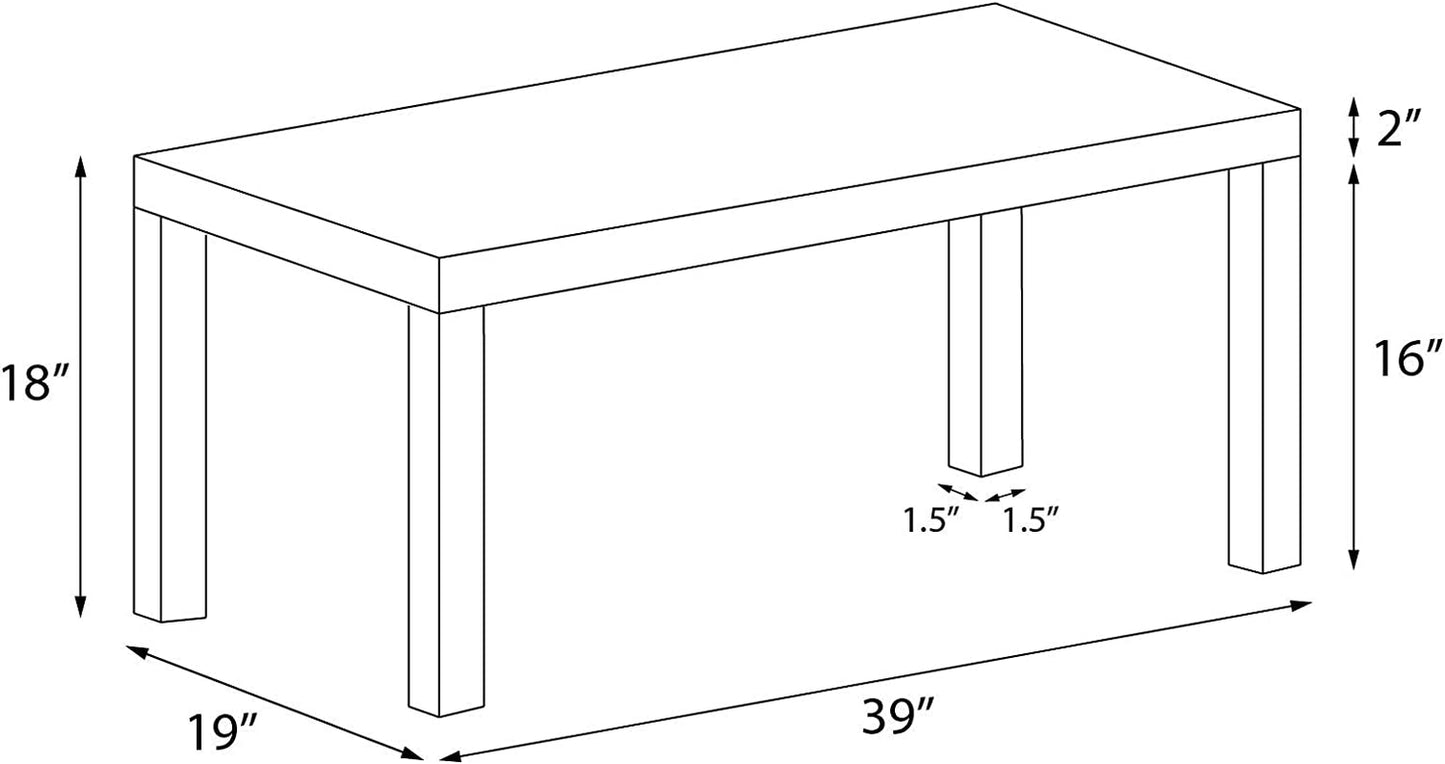 Ameriwood Home Parsons Modern Coffee Table, White