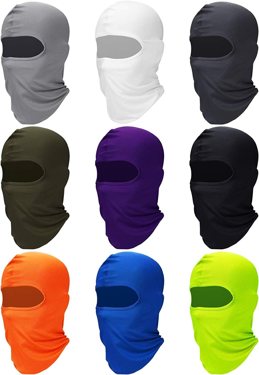 SATINIOR 9 Pcs Ski Mask for Men Full Face Helmet Mask Balaclava Winter Neck Gaiter Outdoor Cycling Windproof Hood