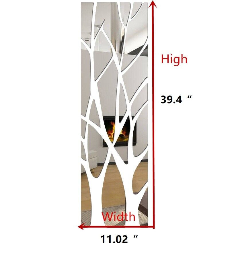 Modern Tree Mirror Decal Art Mural Wall Stickers Removable DIY Home Decorations