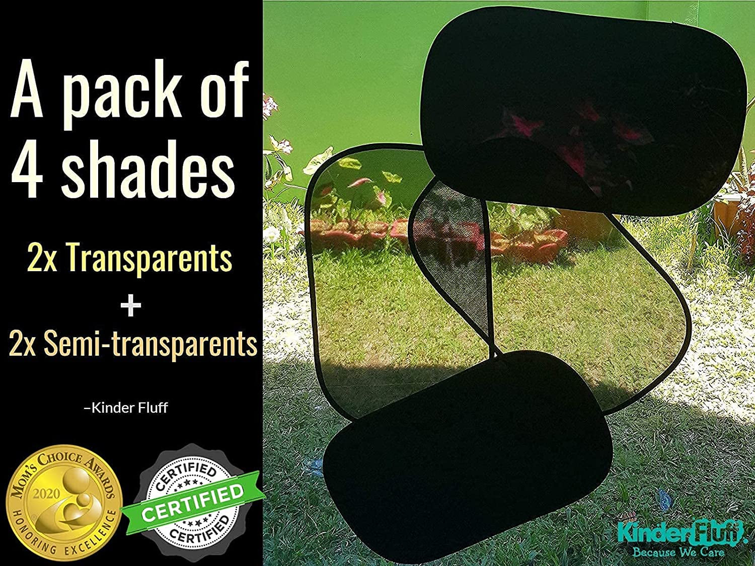 Car Window Shade (4Pack)-The Only Certified Car Window Sun Shade for Baby Proven to Block 99.95% UVR - Mom'S Choice Gold Award Winning -Car Window Shade for Baby- Car Seat Sun Protection