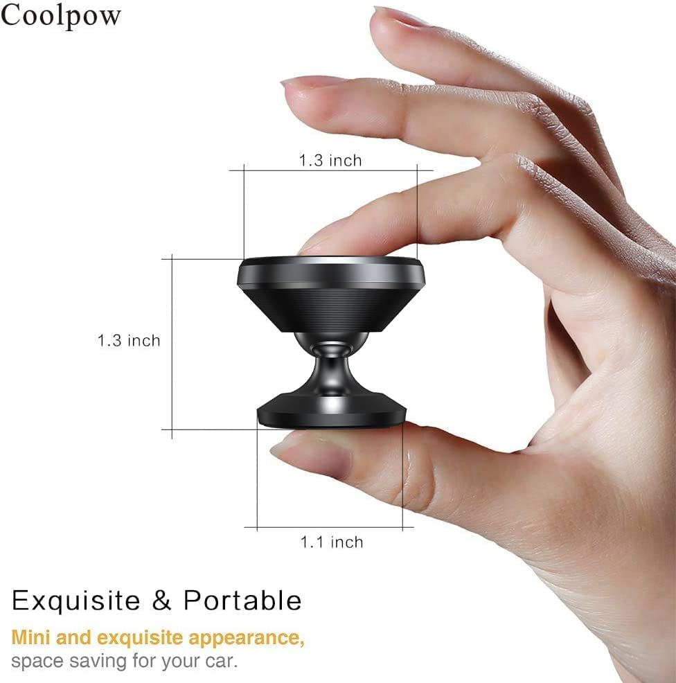 【2-Pack】Magnetic Phone Holder for Car, [ Super Strong Magnet ] [ with 4 Metal Plate ] Iphone Magnetic Car Mount for Cell Phone, [ 360° Rotation ] Universal Dashboard Car Mount Fits All Smartphones