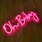 Pink Oh Baby Neon Signs for Wall Decor, LED Reusable Neon Lights Sign for Bedroom Room Baby Shower Decorations, Birthday Party, Wedding Decor(17X9Inches)