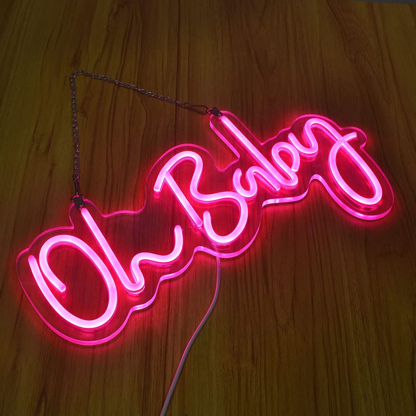 Pink Oh Baby Neon Signs for Wall Decor, LED Reusable Neon Lights Sign for Bedroom Room Baby Shower Decorations, Birthday Party, Wedding Decor(17X9Inches)