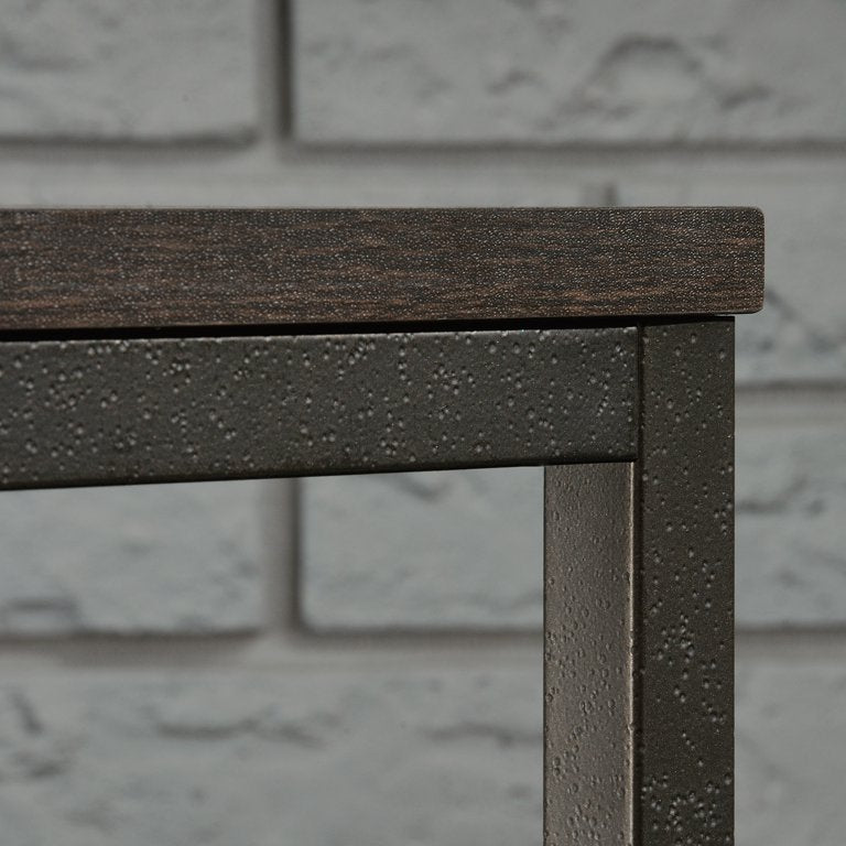 Curiod Metal Frame Sofa Console Table, Smoked Oak Finish
