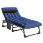 Sleeping Cots Bed with Mattress & Pillow, Portable Folding Bed Cot, Folding Camping Cot, Adjustable 4-Position Folding Lounge Chair