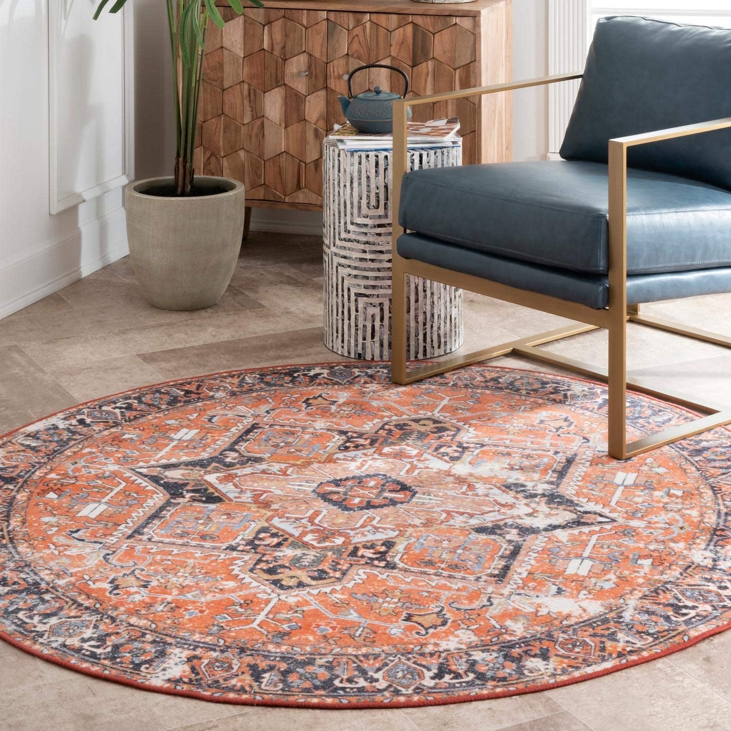 Florence Vintage Persian Runner Rug, 2' 8" X 8', Rust Red