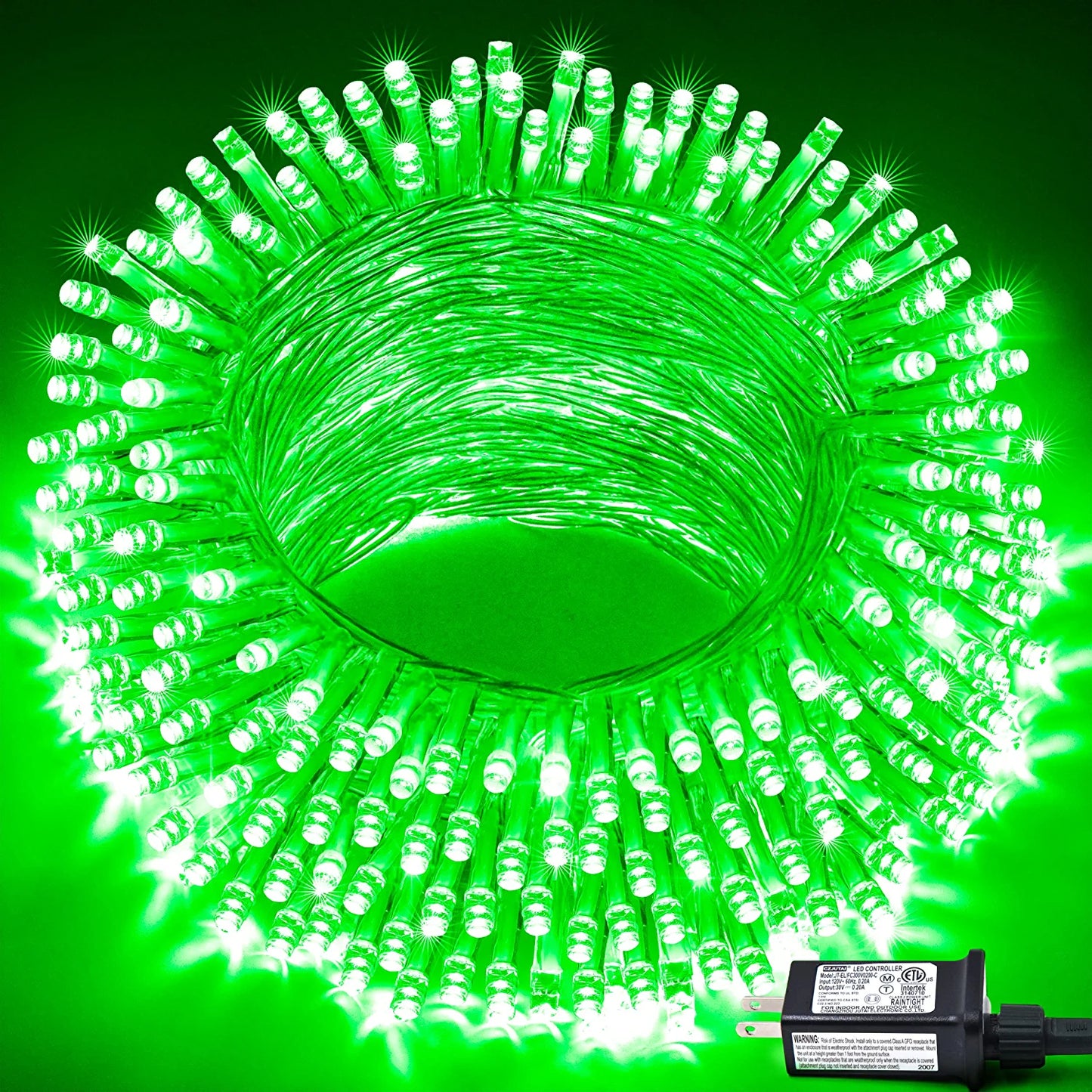 33Ft 100 LED Green Christmas Lights, 8 Modes Green Christmas String Lights, Outdoor Waterproof Green Lights for Christmas Decorations, Halloween, Party, Garden, St Patrick'S Day