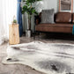 Faux Cowhide Area Rug, 41.3X31.5In Faux Cow Skin Fur Animal Print Rugs for Home Office Living Room,Bedroom (Small-Grey+Beige,105 X 80Cm)