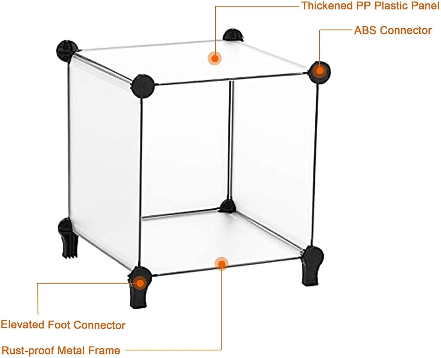 Closet Organizer, 12-Cube Closet Organizers and Storage, Portable Closet Storage Shelves, Clothing Storage for Kids, Closet, Bedroom, Bathroom, Office (11.8X11.8X11.8 Inch), Transparent