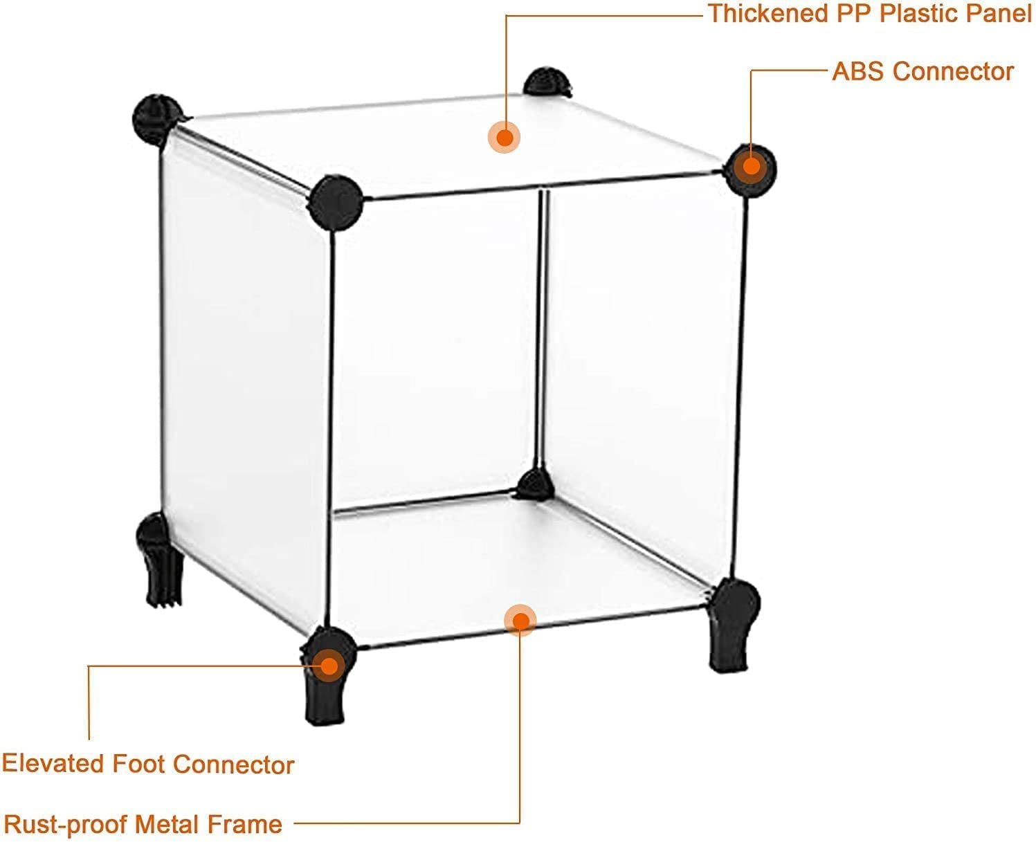 Closet Organizer, 12-Cube Closet Organizers and Storage, Portable Closet Storage Shelves, Clothing Storage for Kids, Closet, Bedroom, Bathroom, Office (11.8X11.8X11.8 Inch), Transparent