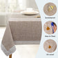 Vinyl Tablecloth with Flannel Backing,Plastic Waterproof Rectangle Tablecloths,Flannel Backed Table Cloth for Camping Dining Indoor & Outdoor,Durable Table Cover(Brown Stripes,52 X 72 Inch)