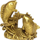 BRABUD Chinese Handmade Brass Small Arowana Golden Fish Statue Home Decor Gift 3''(H) BS054
