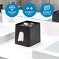 Facial Tissue Box Cover with Storage Tray, the Cade Collection – 6.1" X 5.15" X 5.4", Matte Black