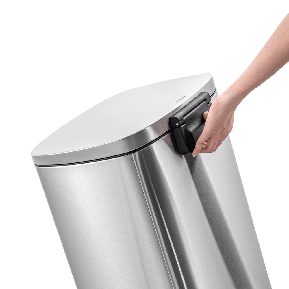 Qualiazero Rectangular Step Garbage Can 3 Piece Combo, 13.2 Gal , Two 1.3 Gal, Stainless Steel