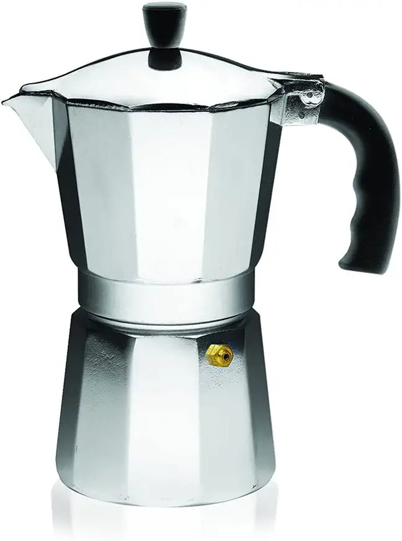 B120-42V Aluminum Espresso Stovetop Coffeemaker 3-Cup, Silver