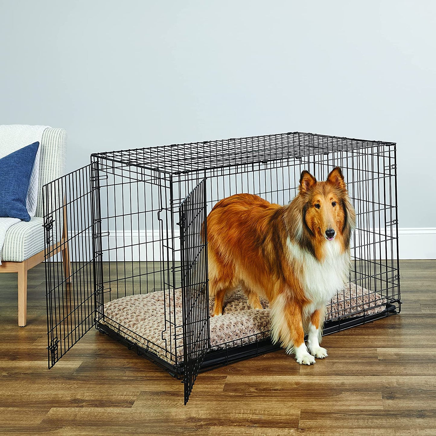 Newly Enhanced Single & Double Door New World Dog Crate, Includes Leak-Proof Pan, Floor Protecting Feet, & New Patented Features