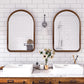 Arched Wall Mirror 20"X30" Wall-Mounted Mirror with Wood Frame, Bathroom Mirror Arch Mirror for Bedroom Living Room Entryway, Dark Walnut