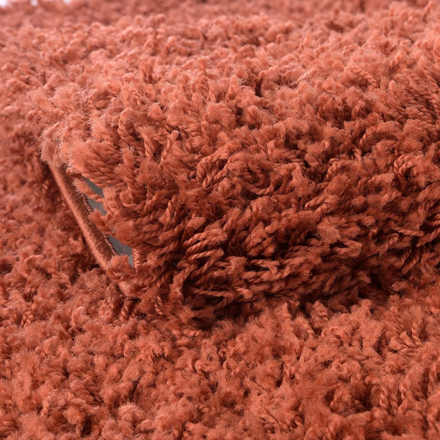 - Über Cozy Solid Shag Collection Rug – 5' X 8' Terracotta Shag Rug Perfect for Bedrooms, Dining Rooms, Living Rooms, 5 X 8 Feet