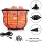 Natural Himalayan Salt Lamp, Tall round Metal Basket Lamp with Dimmer Switch | 8-10 Lbs