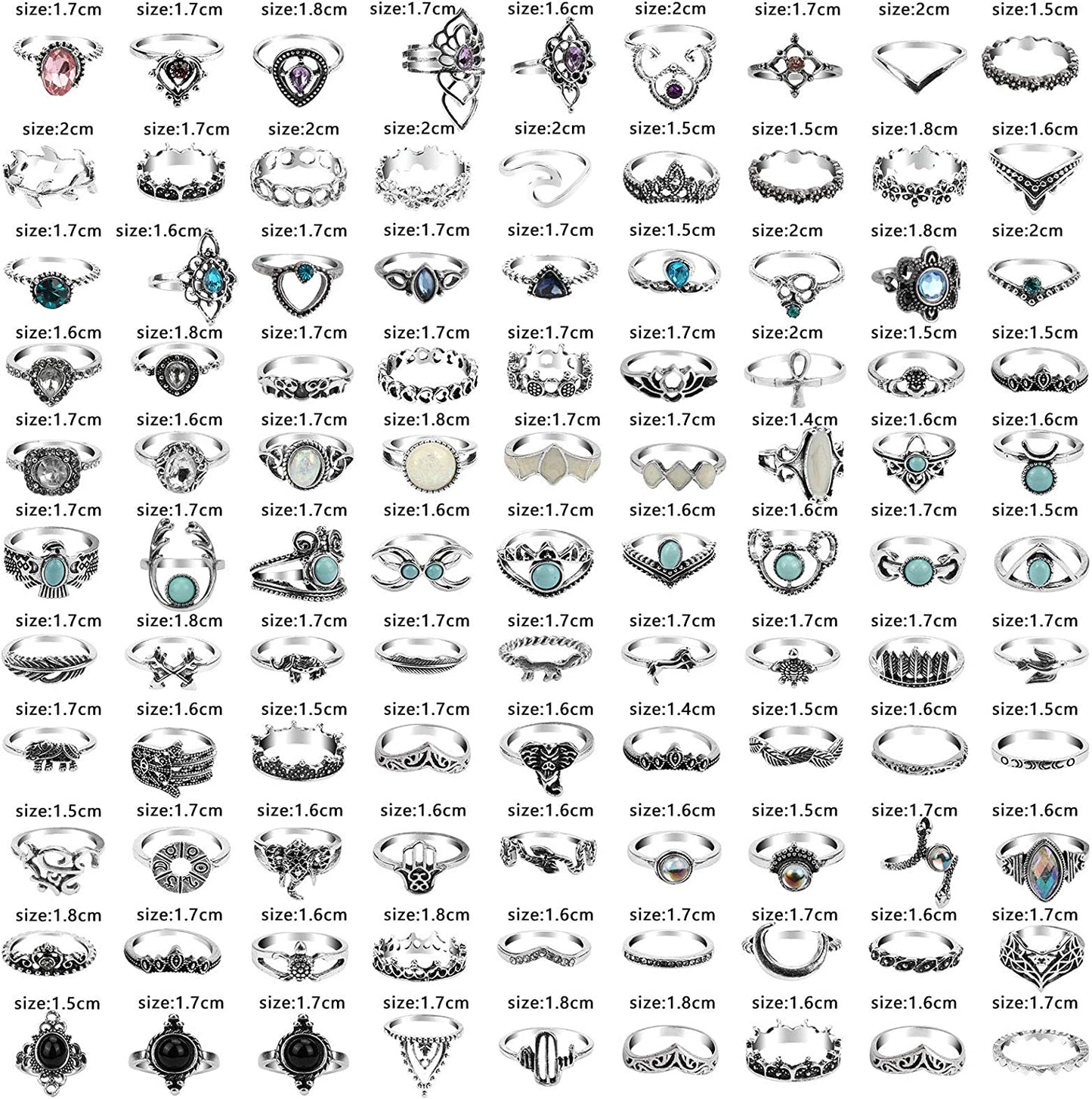 60-99 Pcs Knuckle Rings for Women Stackable Rings Set Silver Rings Gold Bohemian Retro Vintage Joint Finger Rings Hollow Carved Flowers Knuckle Midi Rings