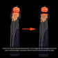 47.2" Halloween Hanging Pumpkin Ghost Animated Halloween Decorations with Sound & Light, Scary Creepy Spooky Props for Halloween Décor Outdoor, Haunted House