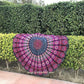 round Beach Tapestry Purple Mandala Throw/Boho Hippie Beach Blanket Roundie/Indian Cotton Bohemian Large round Table Cloth-Home Decor/Yoga Mat Meditation Picnic Rug 69 Inch