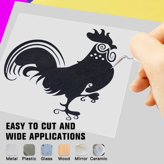 Black Permanent Adhesive Vinyl Roll - 12" X 50 FT for Signs, Scrapbooking, Adhesive Vinyl Sheets for Cricut, Silhouette and Cameo Cutters