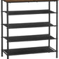 Shoe Rack 5 Tier, Narrow Shoe Organizer for Closet Entryway, with 4 Fabric Shelves and Top for Bags, Shoe Shelf, Steel Frame, Industrial, Rustic Brown and Black ULBS036B01