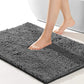 Bathroom Rug, Non-Slip Bath Mat 32"X20", Soft Cozy Shaggy Durable Thick Bath Rugs for Bathroom,Easier to Dry, Chenille Rugs for Bathtubs, Rain Showers and under the Sink (Dark Grey)