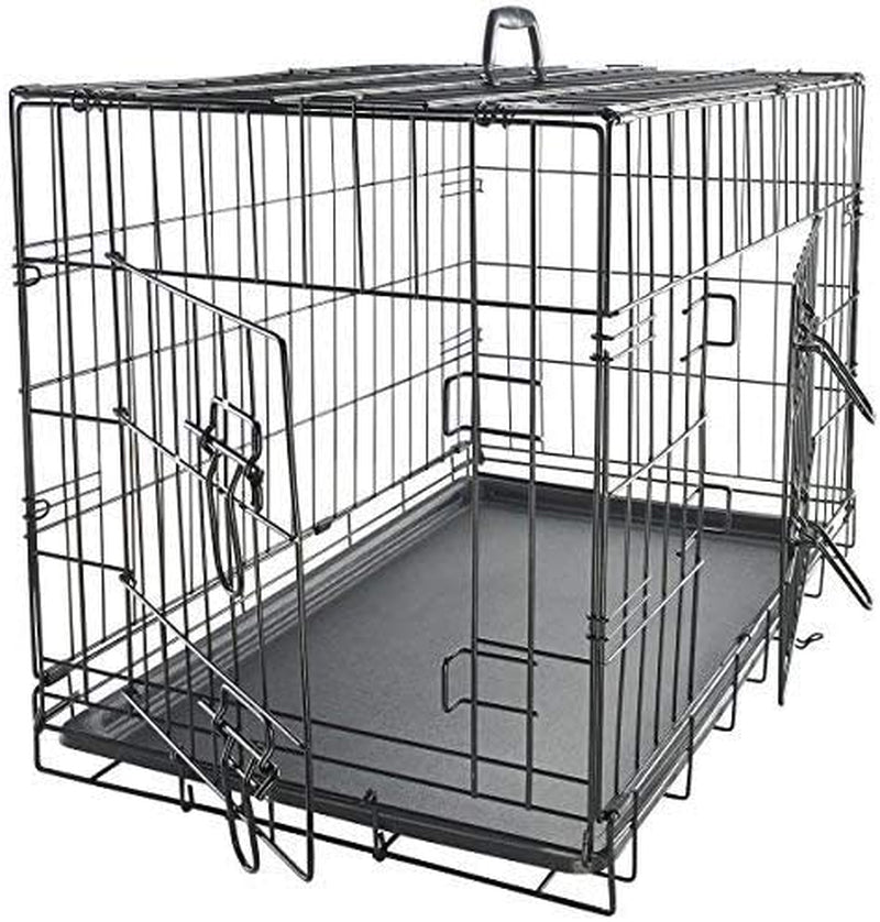 Dog Crates for Extra Large Dogs - XL Dog Crate 42" Pet Cage Double-Door Best for Big Pets - Wire Metal Kennel Cages with Divider Panel & Tray - In-Door Foldable & Portable for Animal Out-Door Travel