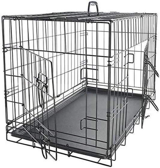 Dog Crates for Extra Large Dogs - XL Dog Crate 42" Pet Cage Double-Door Best for Big Pets - Wire Metal Kennel Cages with Divider Panel & Tray - In-Door Foldable & Portable for Animal Out-Door Travel