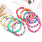 Surfer Heishi Bracelets for Women Stackable Rainbow Vinyl Disc Clay Beaded Stretch Bracelets Elastic Layering Friendship Bracelets Boho Summer Beach Jewelry