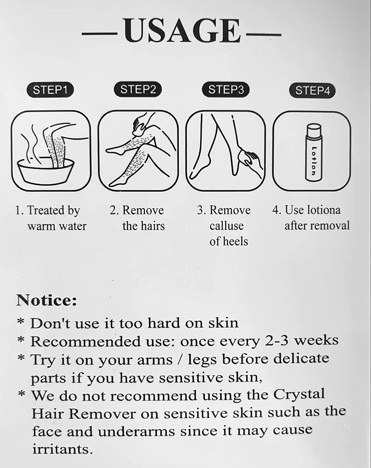 Crystal Hair Eraser for Women and Men, Magic Hair Eraser Crystal Hair Remover, Painless Exfoliation Hair Removal Tool for Arms Legs Back