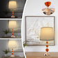 USB Bedside Crystal Lamp, 3-Way Dimmable Touch Nightstand Lamp with USB Charging Port, Orange Table Lamp Decorative Lamp Gold for Bedroom, Living Room, Set of 2( LED Bulb Included)