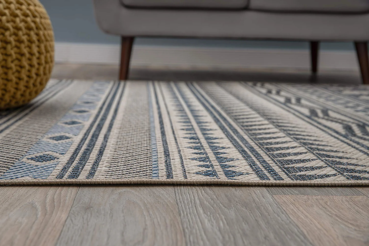 Bohemian Easy Cleaning for Patio Rugs,Deck Rugs,Balcony Rugs Indoor/Outdoor Area Rug 5' X 7' Cream