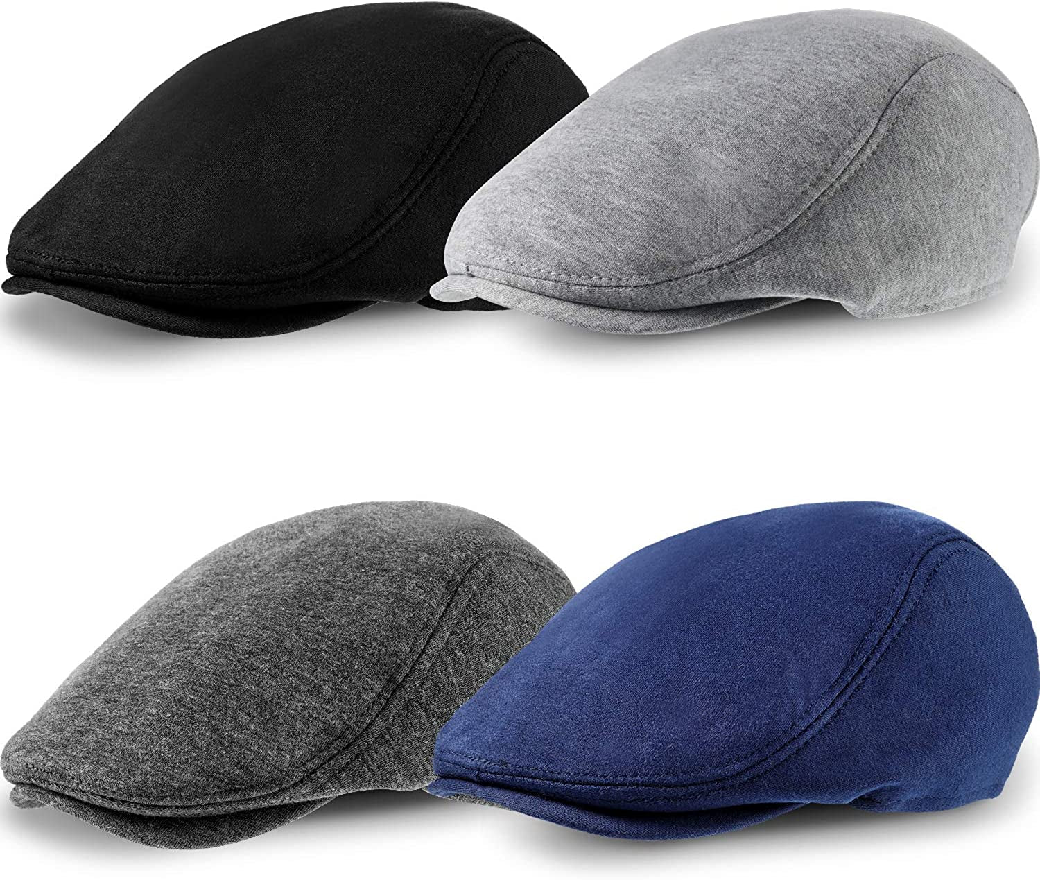 4 Pieces Men'S Flat Cap Gatsby Newsboy Hat Driving Cabbie Hunting Cap